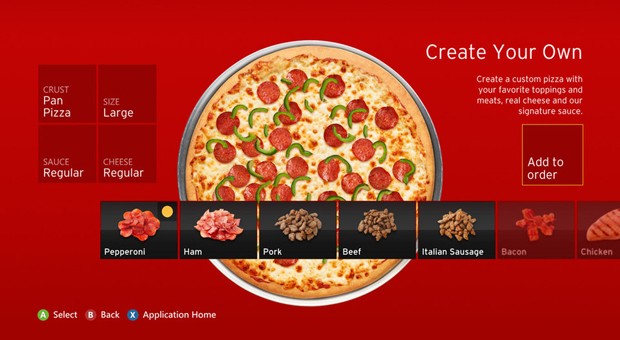 Pizzabeställning med Xbox