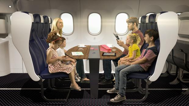 Familjebås på flyget