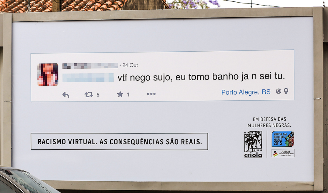 Brasilien visar upp näthat på storbildsskärmar