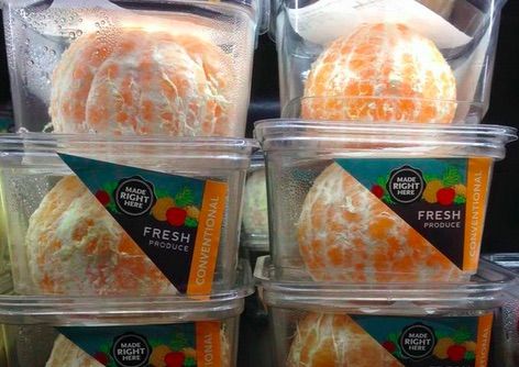 Färdigskalade apelsiner för bekväma