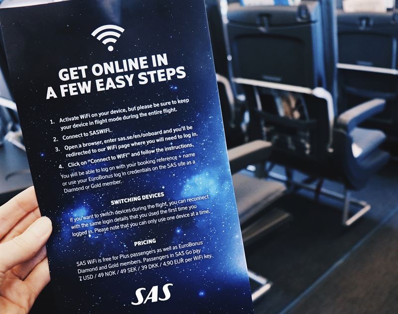 Höghastighets-wifi på SAS-flyg