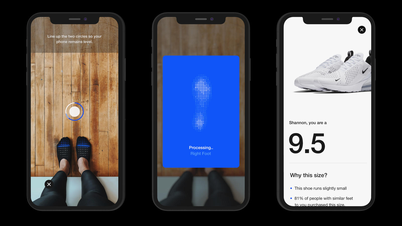 Nike använder mobil scanner för att mäta fötter