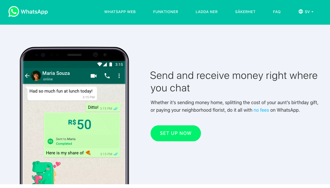 WhatsApp lanserar betalnings-funktion