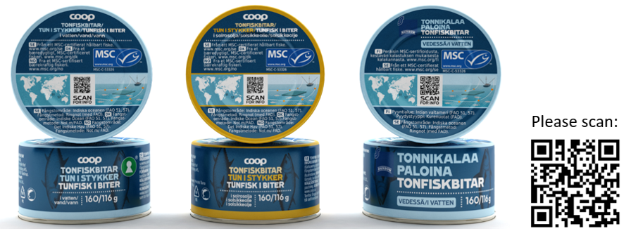 Coop spårar tonfisk via blockkedjan