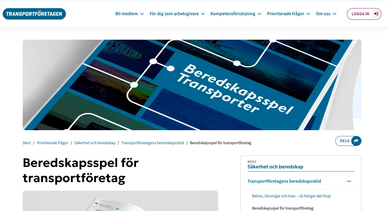 Beredskapsspel för transportsektorn