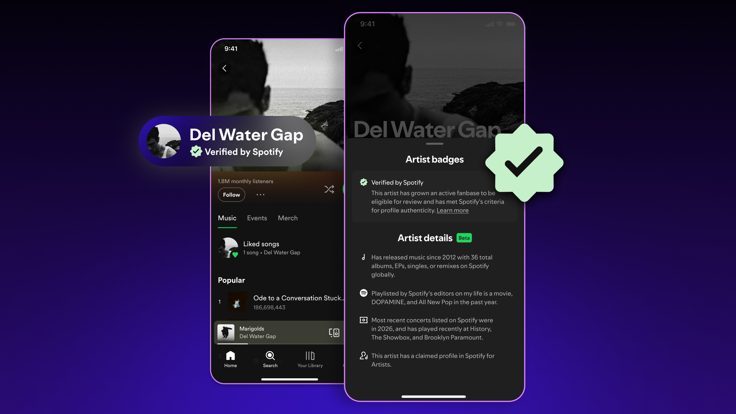 Spotify lanserar verifiering för äkta musik
