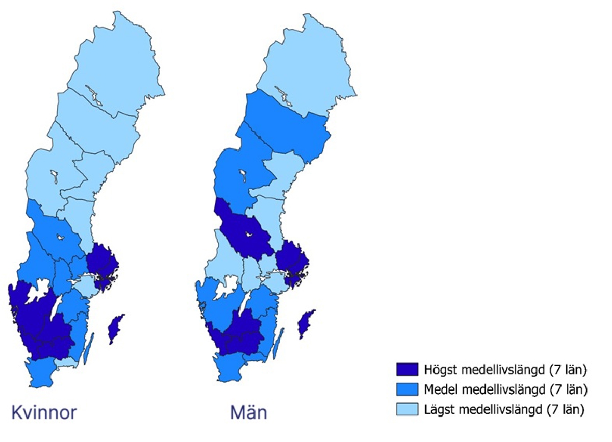 Högst medellivslängd i Stockholm