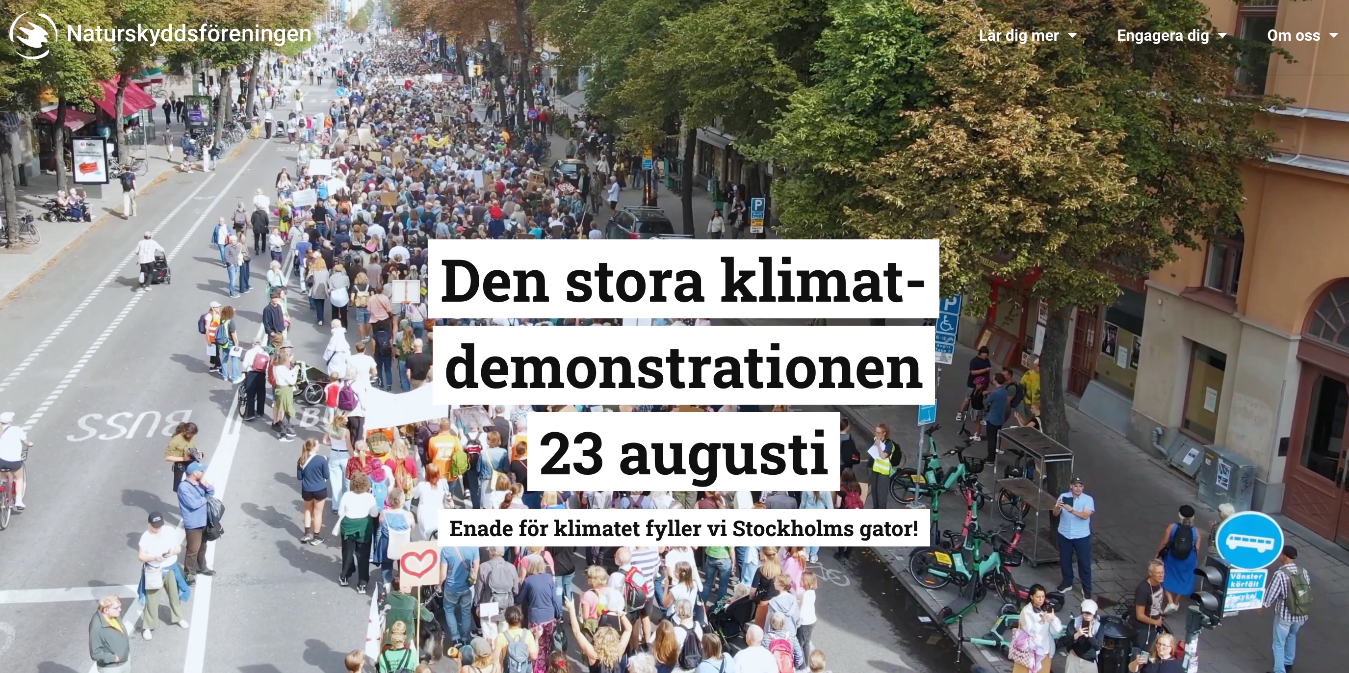 Stor klimatdemonstration i Stockholm
